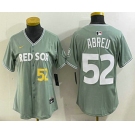 Women's Boston Red Sox #52 Wilyer Abreu Light Green 2025 City Connect Player Name Limited Jersey