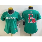 Women's Boston Red Sox Team Big Logo Green 2025 City Connect Limited Stitched Baseball Jersey