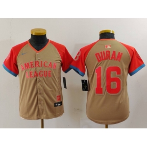 Youth Boston Red Sox #16 Jarren Duran Cream 2024 All Star Limited Stitched Jersey