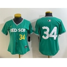 Youth Boston Red Sox #34 David Ortiz Green 2025 City Connect Limited Stitched Baseball Jersey