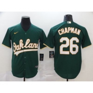 Men's Nike Athletics #26 Matt Chapman Green 2020 Baseball Cool Base Jersey