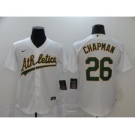 Men's Nike Athletics #26 Matt Chapman White 2020 Baseball Cool Base Jersey