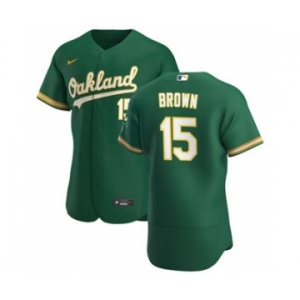 Men's Nike Oakland Athletics #15 Seth Brown Kelly Green Alternate 2020 Authentic Player Baseball Jersey