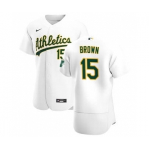Men's Nike Oakland Athletics #15 Seth Brown White Home 2020 Authentic Player Baseball Jersey
