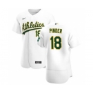 Men's Nike Oakland Athletics #18 Chad Pinder White Home 2020 Authentic Player Baseball Jersey