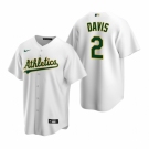 Men's Nike Oakland Athletics #2 Khris Davis White Home Stitched Baseball Jersey