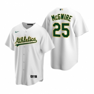 Men's Nike Oakland Athletics #25 Mark McGwire White Home Stitched Baseball Jersey