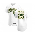 Men's Nike Oakland Athletics #25 Stephen Piscotty White Home 2020 Authentic Player Baseball Jersey