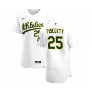 Men's Nike Oakland Athletics #25 Stephen Piscotty White Home 2020 Authentic Player Baseball Jersey