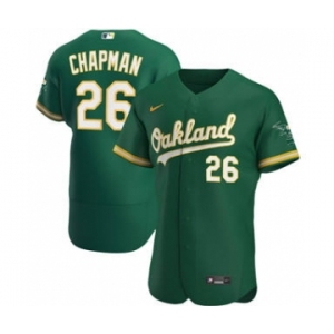 Men's Nike Oakland Athletics #26 Matt Chapman 2020 Kelly Green Alternate Authentic Player Baseball Jersey