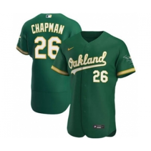 Men's Nike Oakland Athletics #26 Matt Chapman Kelly Green Alternate 2020 Authentic Player Baseball Jersey