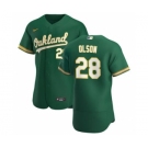 Men's Nike Oakland Athletics #28 Matt Olson Kelly Green Alternate 2020 Authentic Player Baseball Jersey