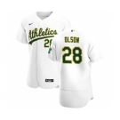 Men's Nike Oakland Athletics #28 Matt Olson White Home 2020 Authentic Player Baseball Jersey