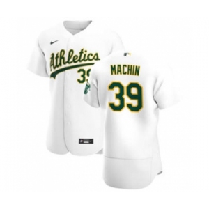 Men's Nike Oakland Athletics #39 Vimael Machin White Home 2020 Authentic Player Baseball Jersey