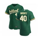 Men's Nike Oakland Athletics #40 Chris Bassitt Kelly Green Alternate 2020 Authentic Player Baseball Jersey