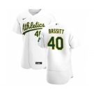 Men's Nike Oakland Athletics #40 Chris Bassitt White Home 2020 Authentic Player Baseball Jersey