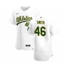 Men's Nike Oakland Athletics #46 Burch Smith White Home 2020 Authentic Player Baseball Jersey