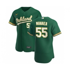 Men's Nike Oakland Athletics #55 Sean Manaea Kelly Green Alternate 2020 Authentic Player Baseball Jersey