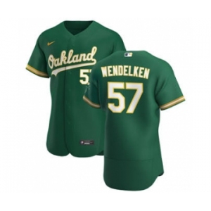 Men's Nike Oakland Athletics #57 J.B. Wendelken Kelly Green Alternate 2020 Authentic Player Baseball Jersey
