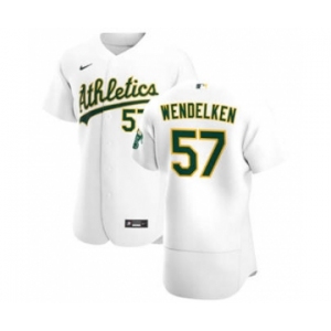 Men's Nike Oakland Athletics #57 J.B. Wendelken White Home 2020 Authentic Player Baseball Jersey