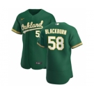 Men's Nike Oakland Athletics #58 Paul Blackburn Kelly Green Alternate 2020 Authentic Player Baseball Jersey