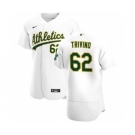 Men's Nike Oakland Athletics #62 Lou Trivino White Home 2020 Authentic Player Baseball Jersey