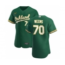 Men's Nike Oakland Athletics #70 Jordan Weems Kelly Green Alternate 2020 Authentic Player Baseball Jersey