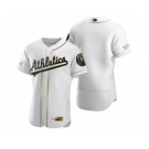 Men's Nike Oakland Athletics Blank White 2020 Authentic Golden Edition Baseball Jersey