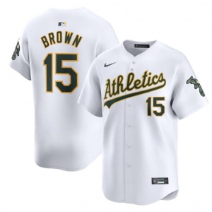 Men's Oakland Athletics #15 Seth Brown White Home Limited Stitched Jersey