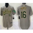 Men's Oakland Athletics #16 Nick Kurtz Gray Limited Jersey
