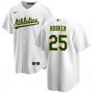 Men's Oakland Athletics #25 Brent Rooker White Cool Base Stitched Jersey