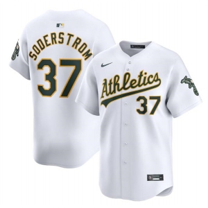 Men's Oakland Athletics #37 Tyler Soderstrom White Home Limited Stitched Jersey