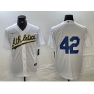 Men's Oakland Athletics #42 Jackie Robinson White Cool Base Stitched Baseball Jersey