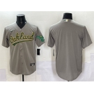 Men's Oakland Athletics Blank Grey Cool Base Stitched Baseball Jersey