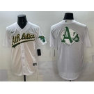 Men's Oakland Athletics Team Big Logo White Stitched Baseball Jersey