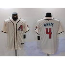 Men's Arizona Diamondback #4 Ketel Marte Cream Cool Base Limited Stitched Jersey