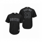 Men's Arizona Diamondbacks #13 Nick Ahmed Slick Nick Black 2019 Players Weekend Replica Jersey