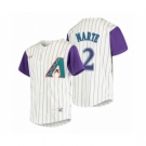 Men's Arizona Diamondbacks #2 Starling Marte Nike Cream 2020 Cooperstown Collection Alternate Jersey