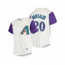 Men's Arizona Diamondbacks #20 Luis Gonzalez Nike Cream 2020 Cooperstown Collection Alternate Jersey