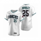 Men's Arizona Diamondbacks #25 Archie Bradley Nike White Teal Authentic 2020 Alternate Jersey