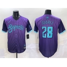 Men's Arizona Diamondbacks #28 Eugenio Suárez Purple 2025 City Connect Limited Stitched Baseball Jersey