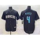 Men's Arizona Diamondbacks #4 Ketel Marte Black Stitched Baseball Jersey