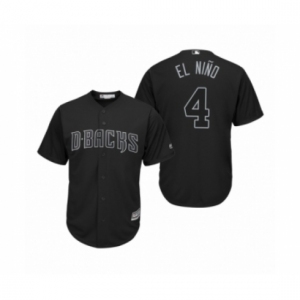 Men's Arizona Diamondbacks #4 Ketel Marte El Nino Black 2019 Players Weekend Replica Jersey