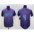 Men's Arizona Diamondbacks #4 Ketel Marte Purple 2025 City Connect Limited Stitched Baseball Jersey