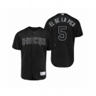 Men's Arizona Diamondbacks #5 Eduardo Escobar El De La Pica Black 2019 Players' Weekend Authentic Jersey