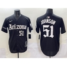Men's Arizona Diamondbacks #51 Randy Johnson Black 'Gothic Desert Fang Edition' Vapor Premier Limited Stitched Baseball Jersey