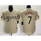 Men's Arizona Diamondbacks #7 Corbin Carroll 2021 Gold City Connect Cool Base Stitched Jersey