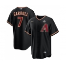 Men's Arizona Diamondbacks #7 Corbin Carroll Black 2023 World Series Cool Base Stitched Baseball Jersey