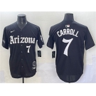 Men's Arizona Diamondbacks #7 Corbin Carroll Black 'Gothic Desert Fang Edition' Vapor Limited Stitched Baseball Jersey