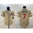 Men's Arizona Diamondbacks #7 Corbin Carroll Gold Limited Stitched Baseball Jersey